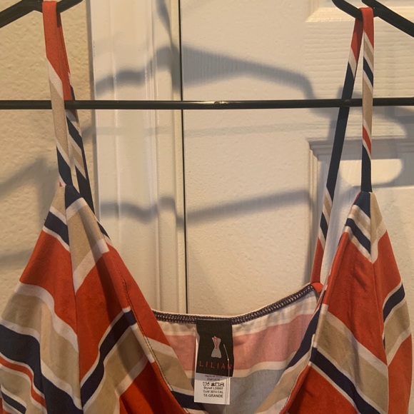 Multi color shoulder strap vneck dress - Picture 2 of 2